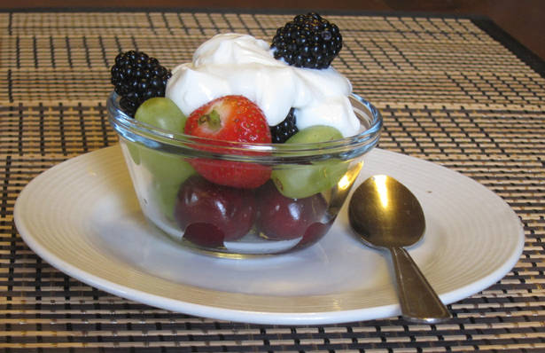 Fruits dessert with yogur
